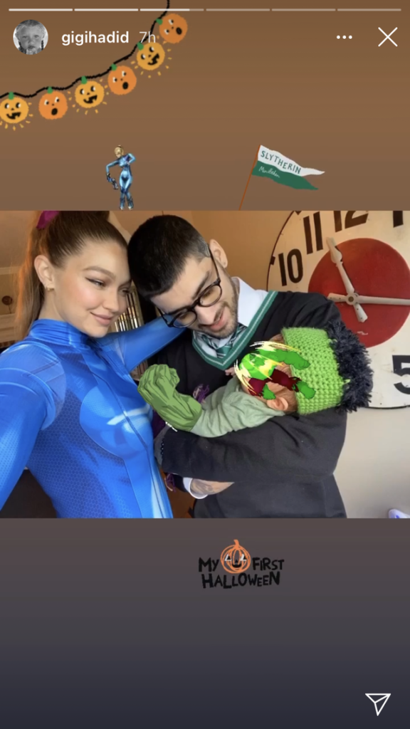 Gigi Hadid and Zayn Malik share first family photo with their daughter for halloween
