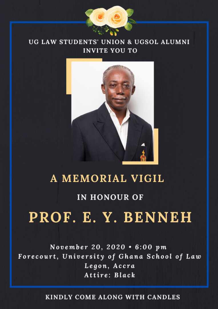 University of Ghana law students, alumni to hold vigil in honour of Prof. Benneh