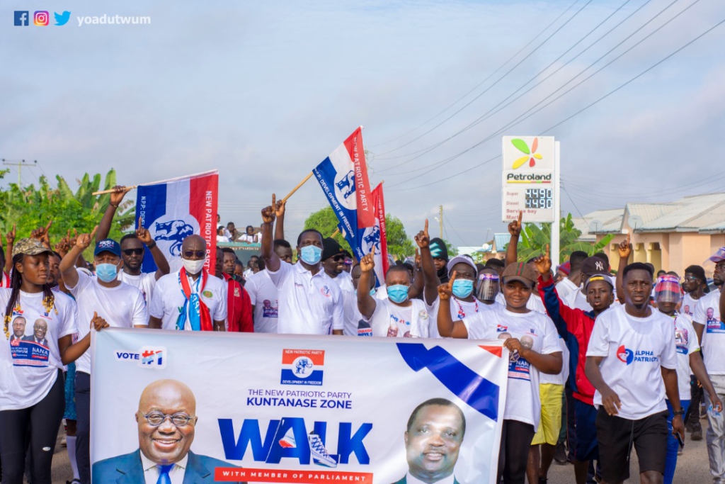 Adutwum leads NPP health walk at Bosomtwi; promotes compliance for Covid-19 protocols