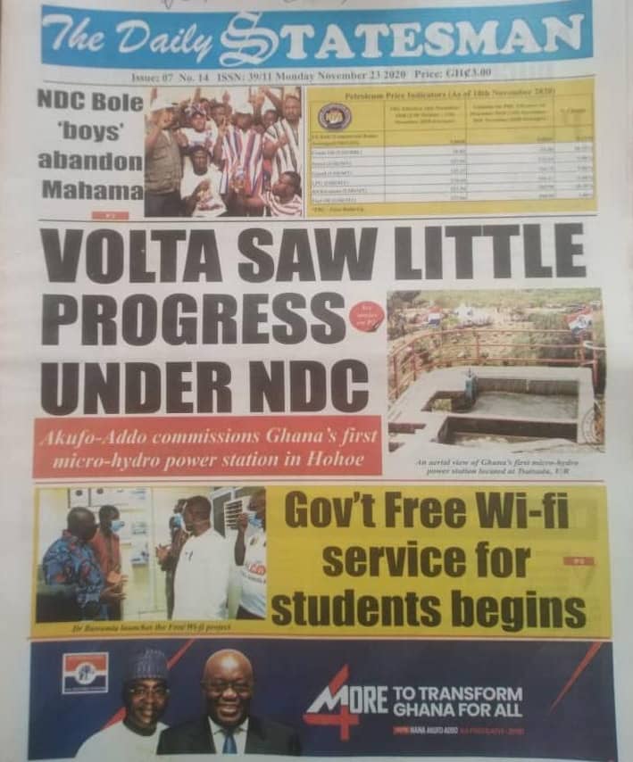 Today’s front pages: Monday, November 23, 2020 Today’s front pages: Monday, November 23, 2020