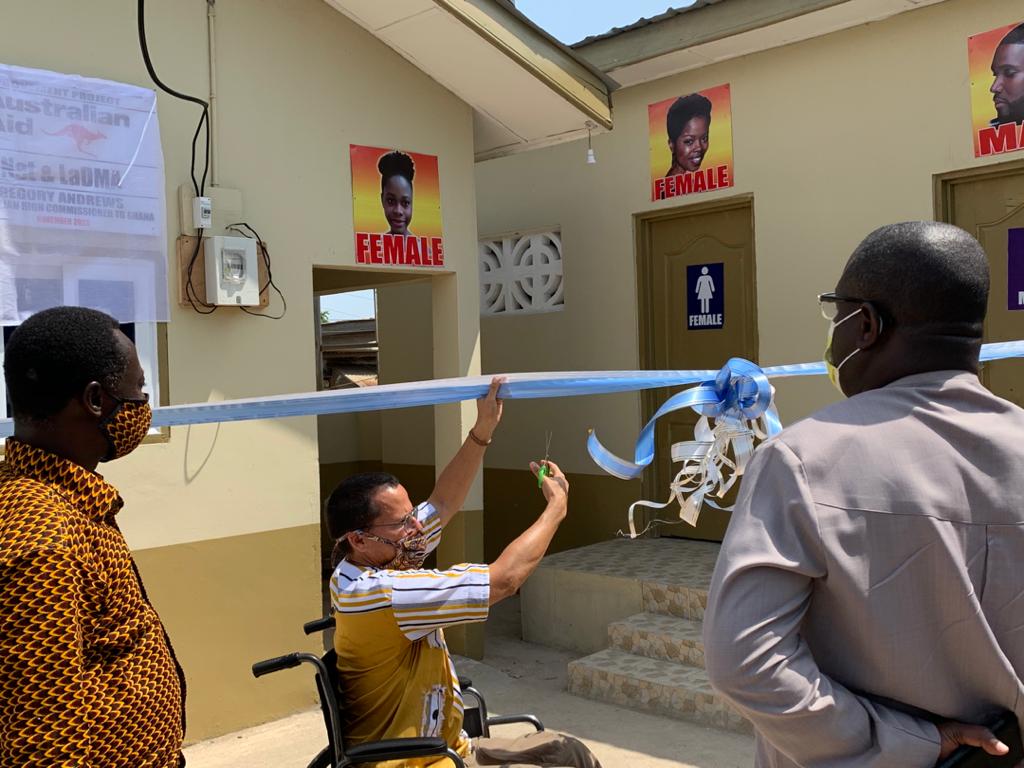 Australia High Commissioner advocates against open defecation as he opens new toilet facility in Labadi