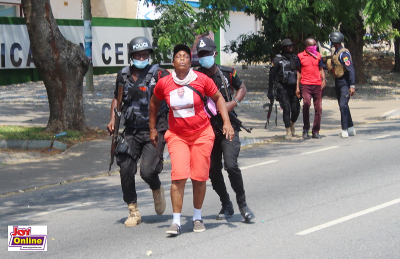 Photos: NDC supporters demonstrate at Electoral Commission HQ again