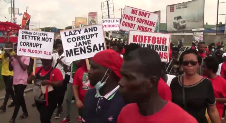 NDC supporters protest in Takoradi over election 2020 verdict
