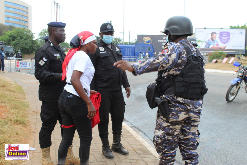 Photos: NDC supporters demonstrate at Electoral Commission HQ again