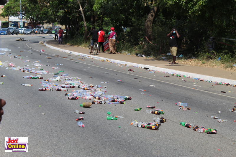 Photos: NDC supporters demonstrate at Electoral Commission HQ again