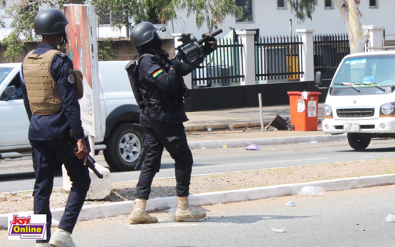 Photos: NDC supporters demonstrate at Electoral Commission HQ again