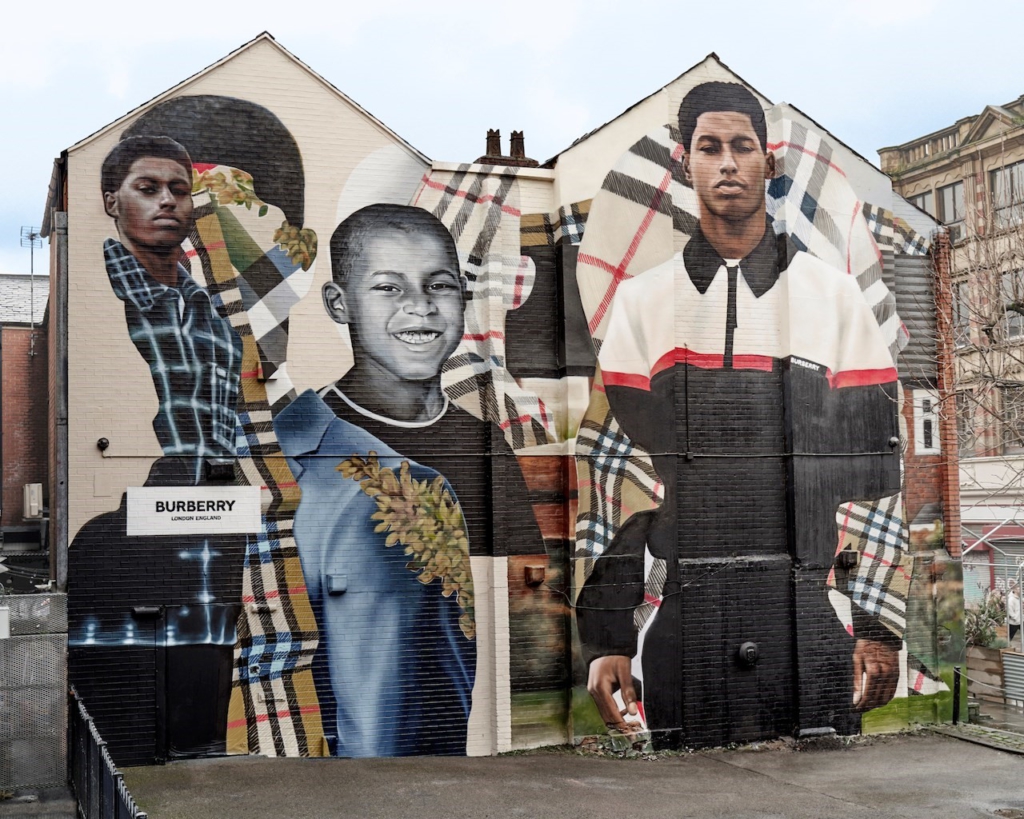 Burberry celebrates 2020 saviour Marcus Rashford with a new mural