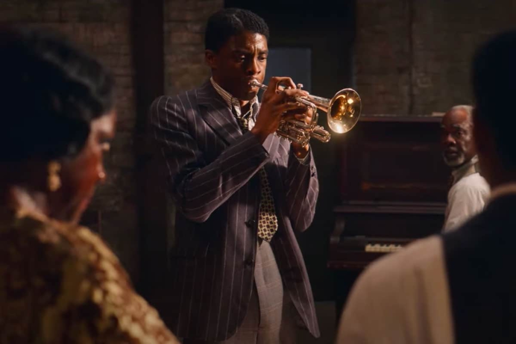 Chadwick Boseman pictured in his final role before his death. Pic: David Lee/Netflix