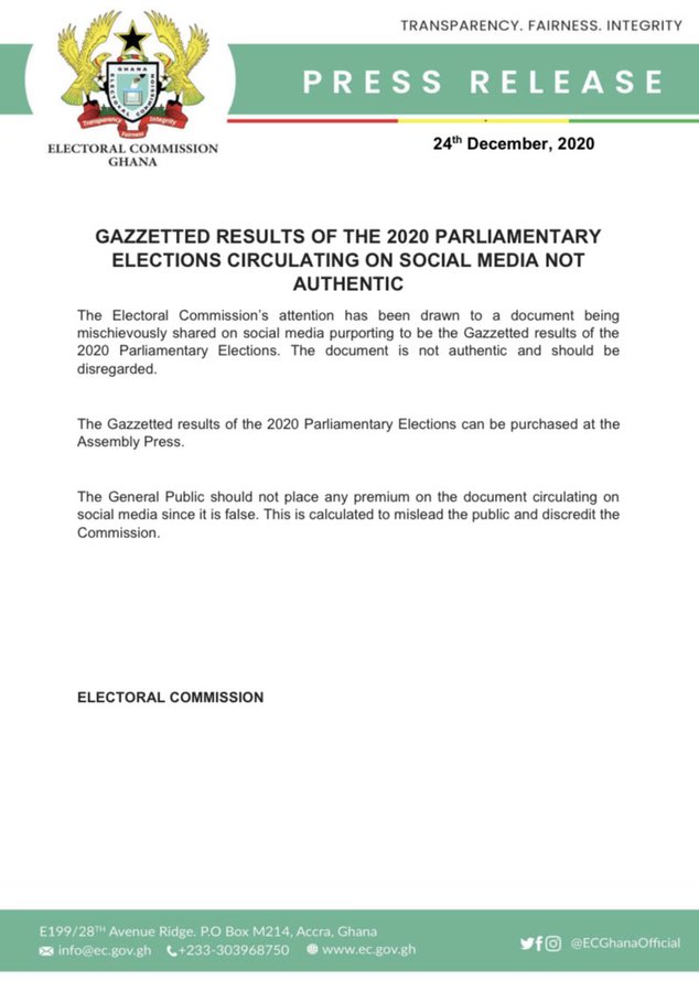 Gazetted results of parliamentary election to be on sale Dec. 29 - Assembly Press