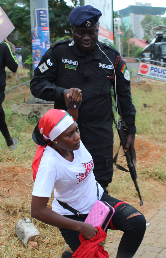 Photos: NDC supporters demonstrate at Electoral Commission HQ again