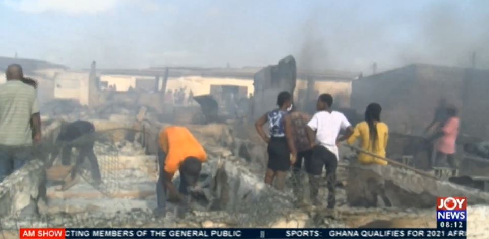 Traders count their losses after Kantamanto market fire