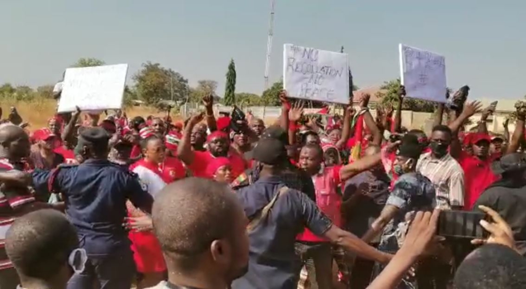 'No Mahama No Peace' - NDC supporters protest against EC in Upper West Region