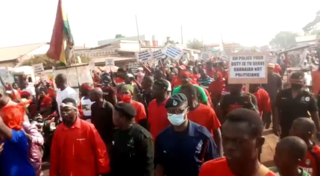 'No Mahama No Peace' - NDC supporters protest against EC in Upper West Region