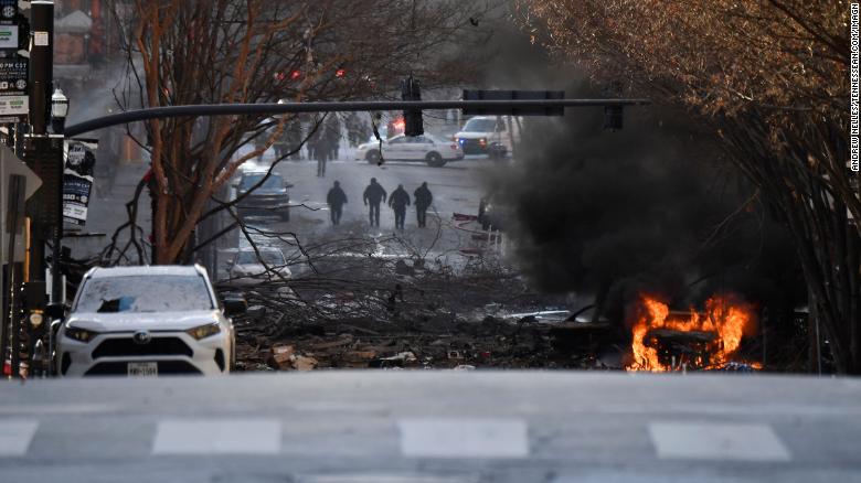 Explosion in Nashville that damaged dozens of buildings is believed to be an intentional act