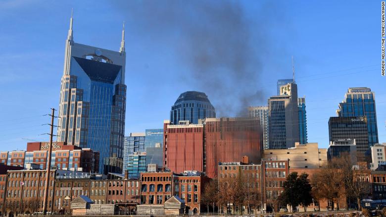 Explosion in Nashville that damaged dozens of buildings is believed to be an intentional act