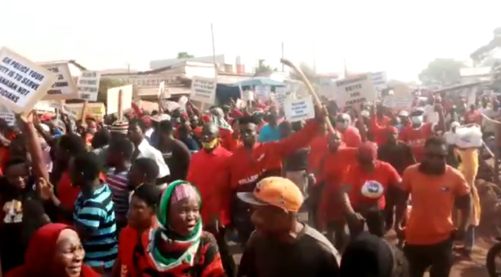 'No Mahama No Peace' - NDC supporters protest against EC in Upper West Region