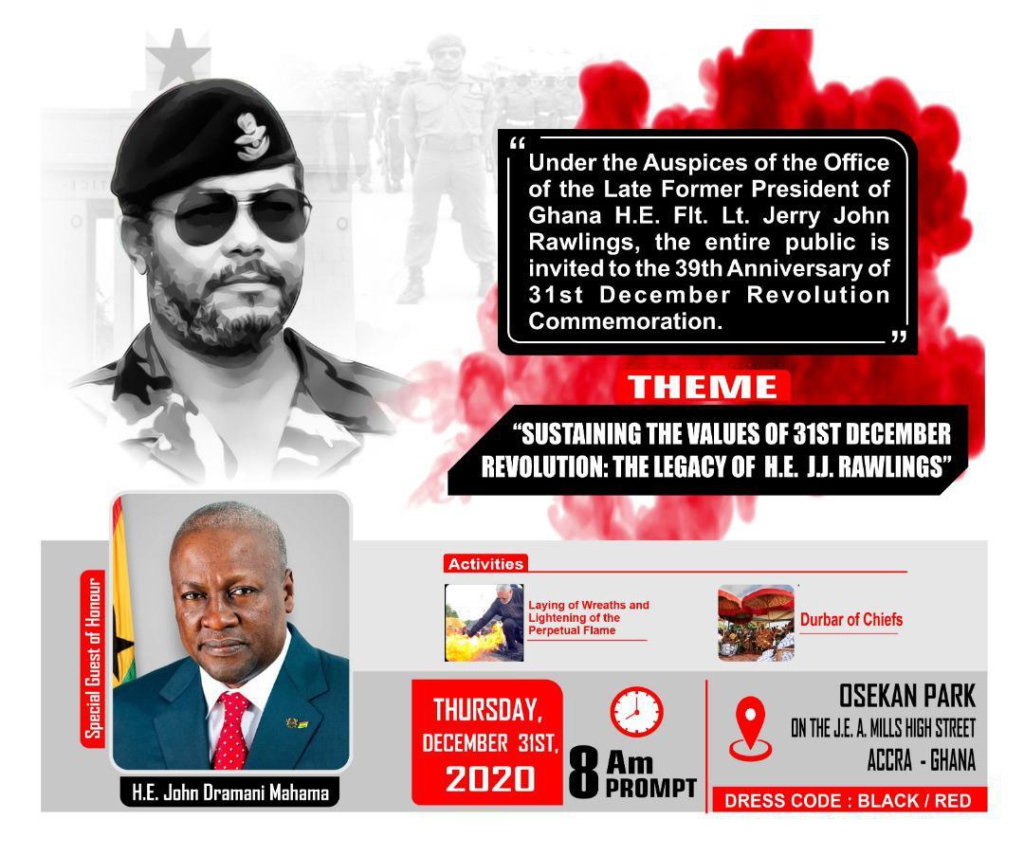 39th anniversary of 31st Dec. Revolution in honour of Rawlings comes off today 39th anniversary of 31st Dec. Revolution in honour of Rawlings comes off today