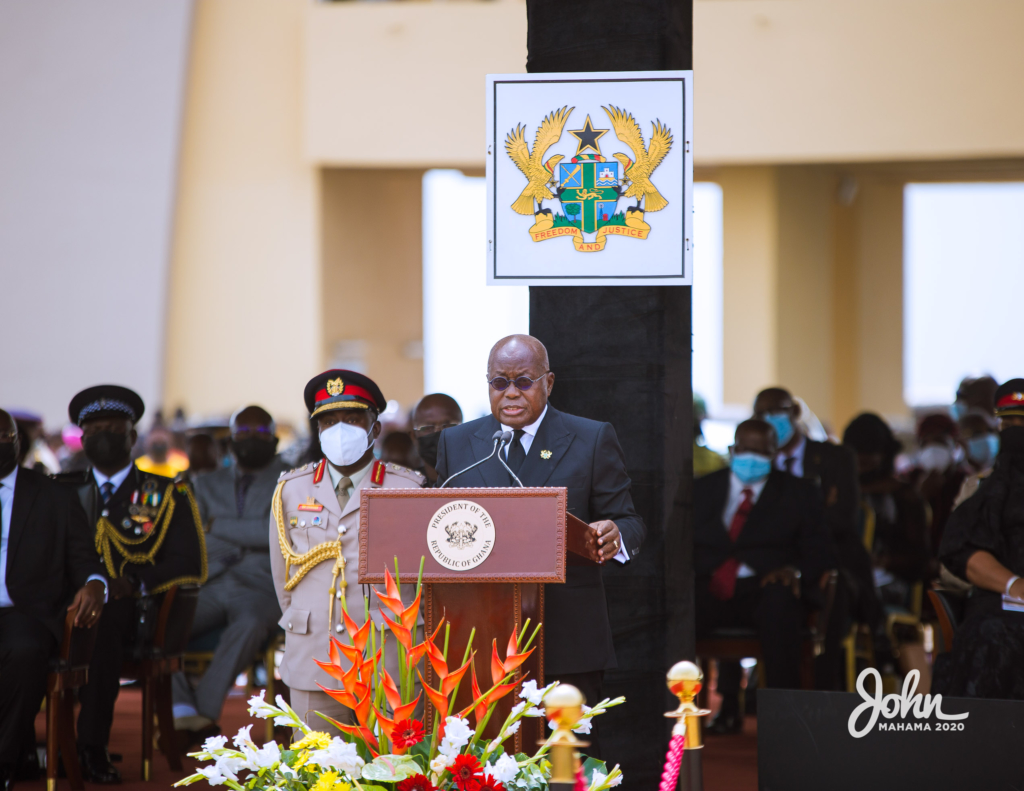 Photos: John Mahama at the burial service for Rawlings