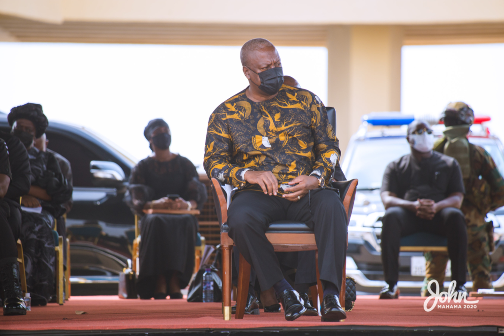 Photos: John Mahama at the burial service for Rawlings