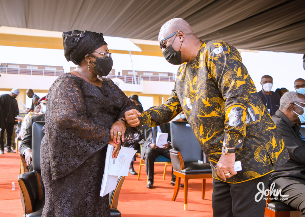 Photos: John Mahama at the burial service for Rawlings