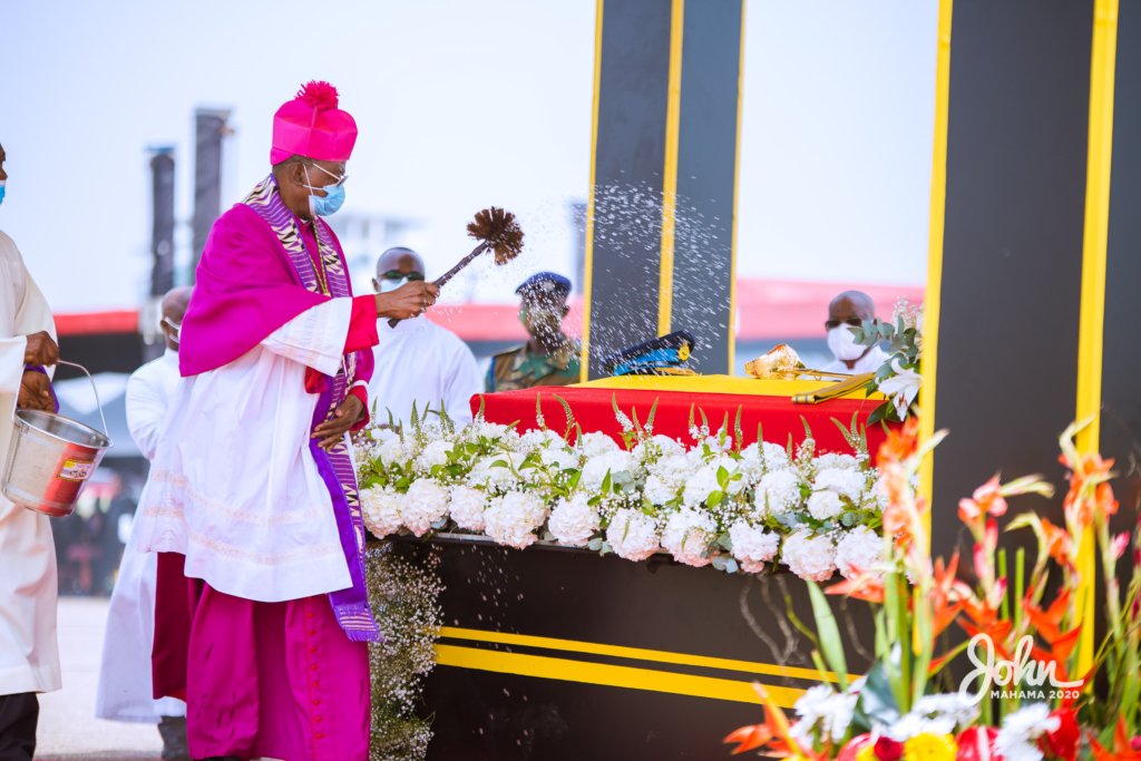 Photos: John Mahama at the burial service for Rawlings