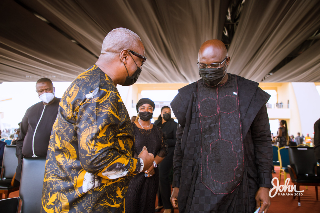 Photos: John Mahama at the burial service for Rawlings