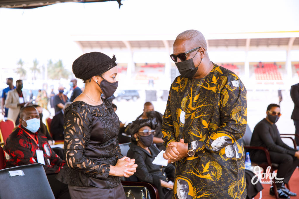 Photos: John Mahama at the burial service for Rawlings