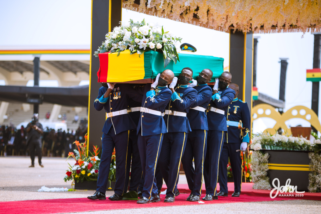 Photos: John Mahama at the burial service for Rawlings