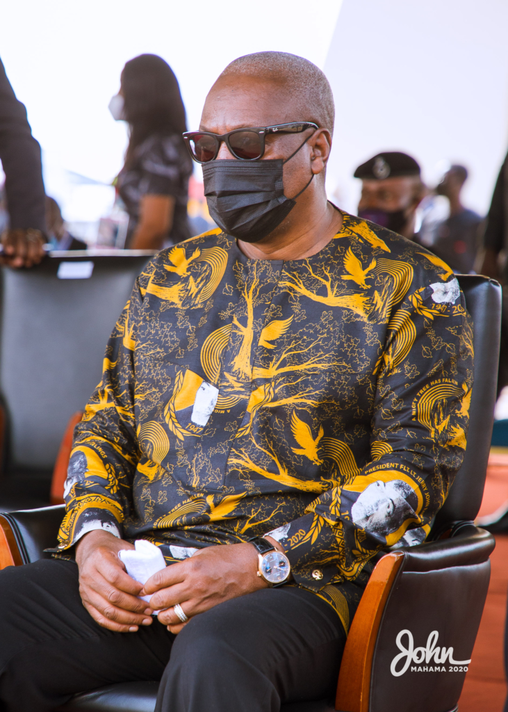 Photos: John Mahama at the burial service for Rawlings