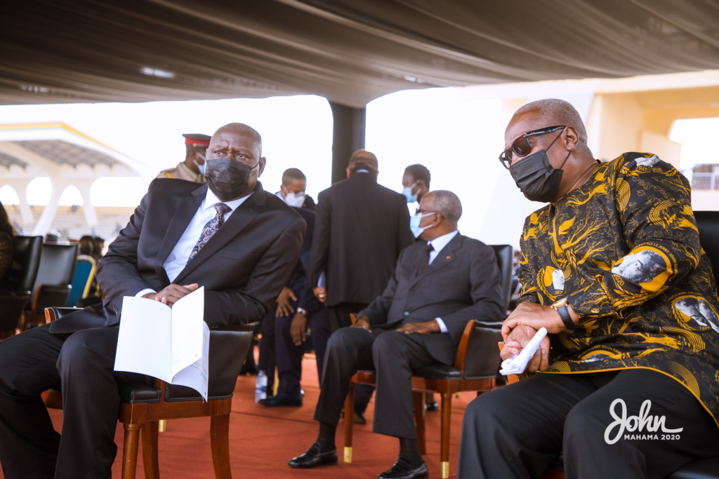 Photos: John Mahama at the burial service for Rawlings