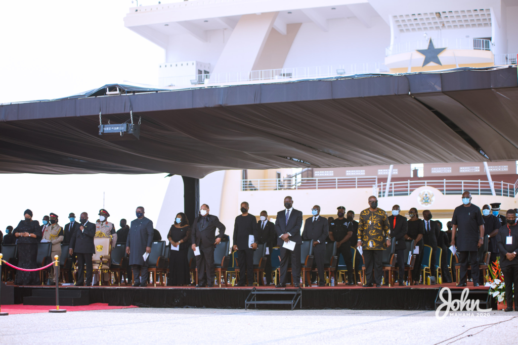 Photos: John Mahama at the burial service for Rawlings