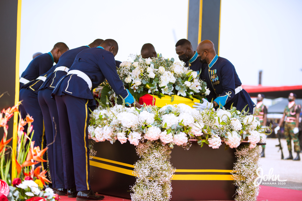 Photos: John Mahama at the burial service for Rawlings