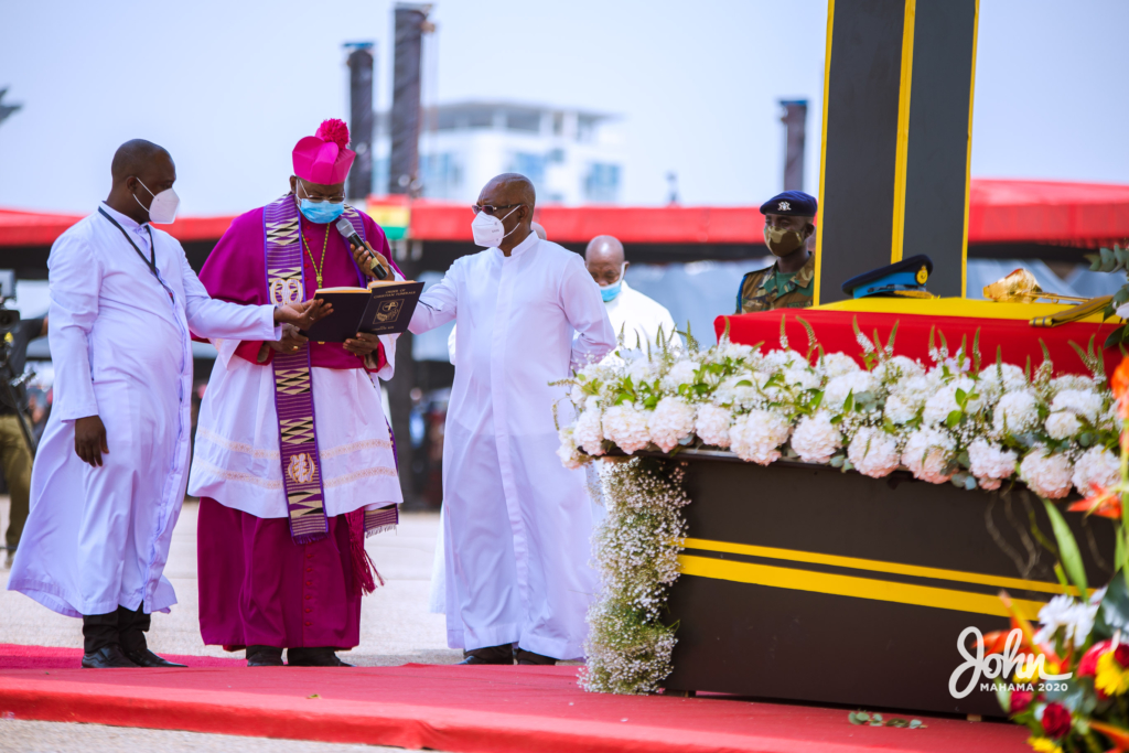 Photos: John Mahama at the burial service for Rawlings