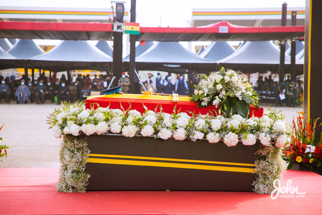 Photos: John Mahama at the burial service for Rawlings