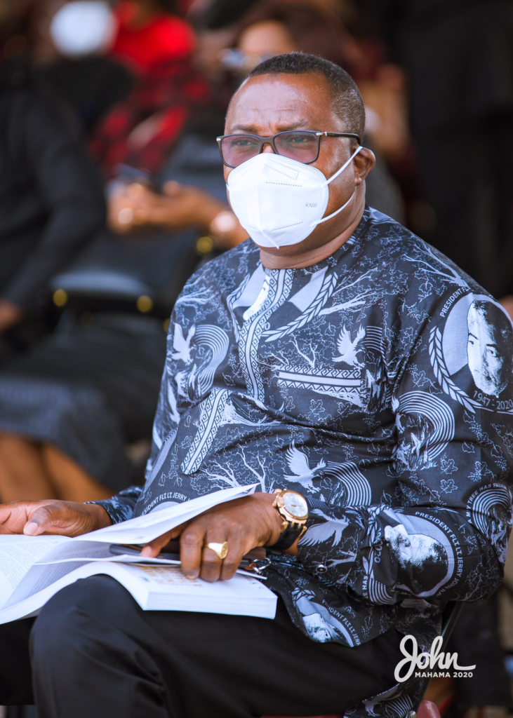 Photos: John Mahama at the burial service for Rawlings