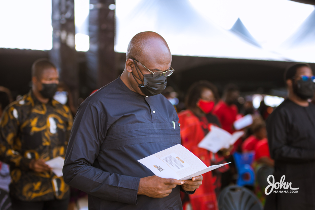 Photos: John Mahama at the burial service for Rawlings