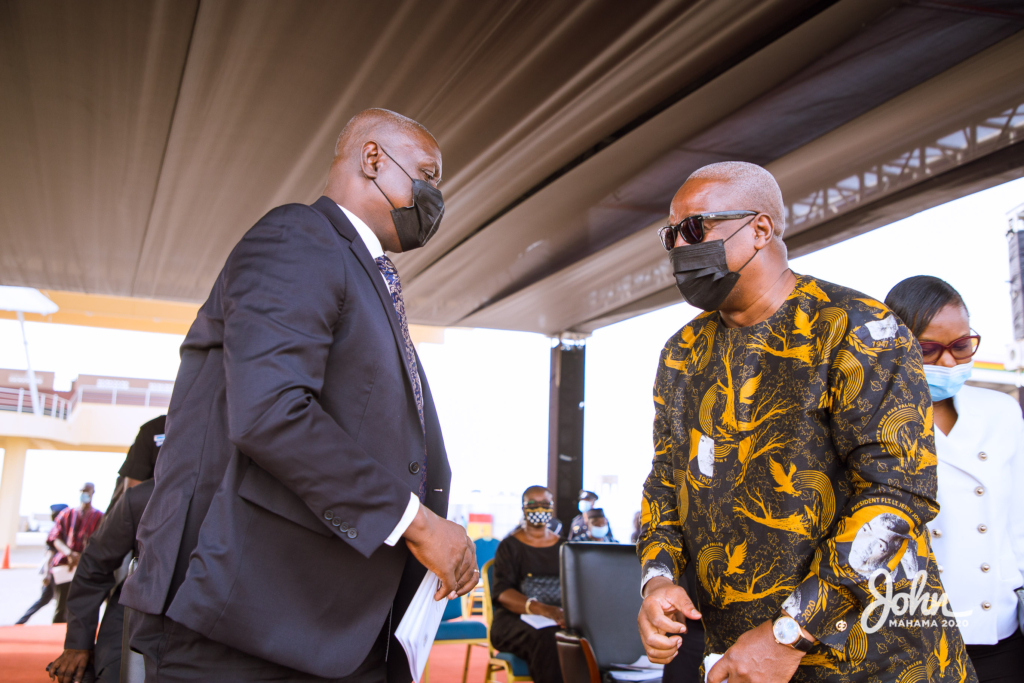 Photos: John Mahama at the burial service for Rawlings