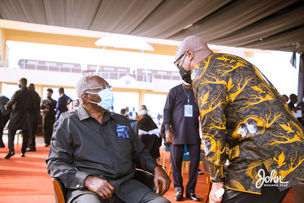 Photos: John Mahama at the burial service for Rawlings