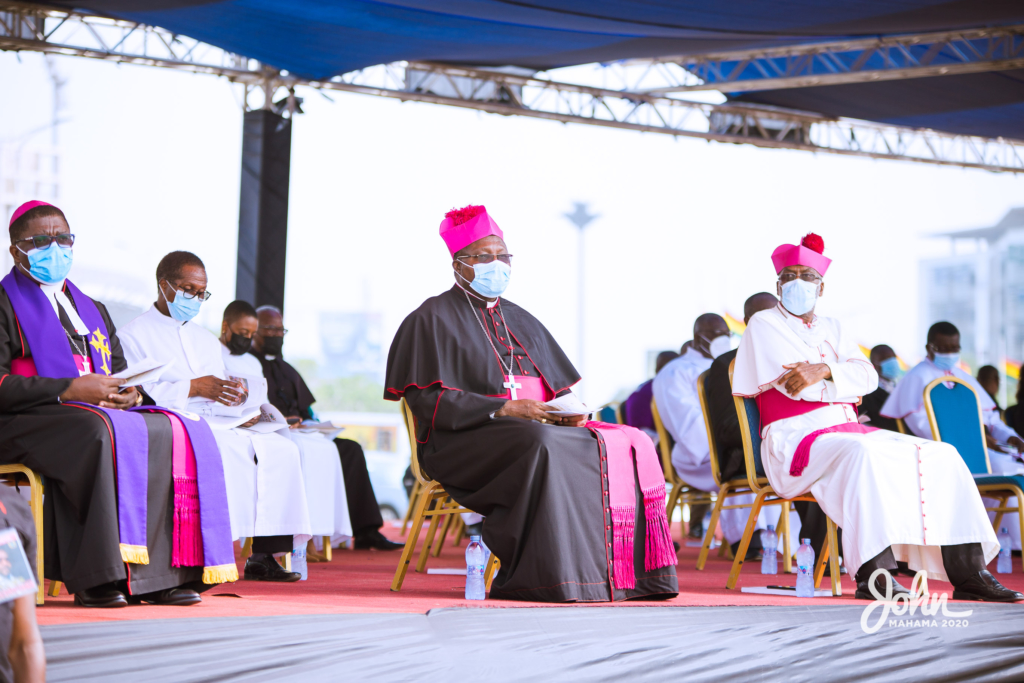 Photos: John Mahama at the burial service for Rawlings