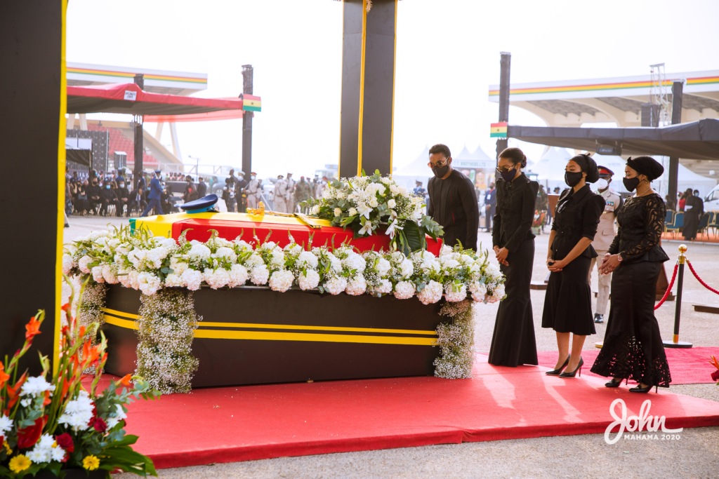 Photos: John Mahama at the burial service for Rawlings