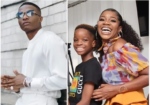 Wizkid with his son Zion and baby mama Shola