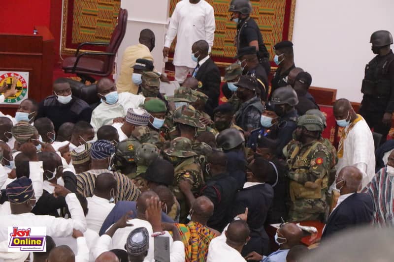 Military and police storm Parliament amid chaotic Speaker vote stalemate