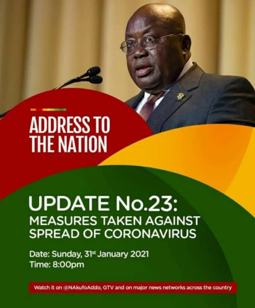 Akufo-Addo delivers 23rd national address on Covid-19 tonight as cases surge