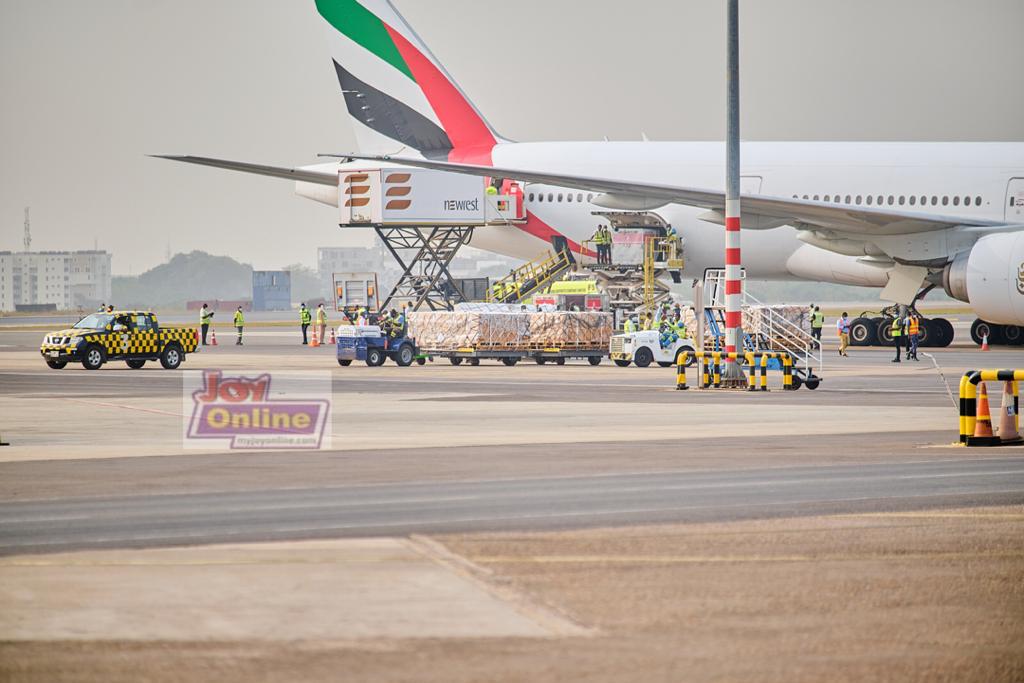 Photos: First batch of Covid-19 vaccines arrive at Kotoka International Airport