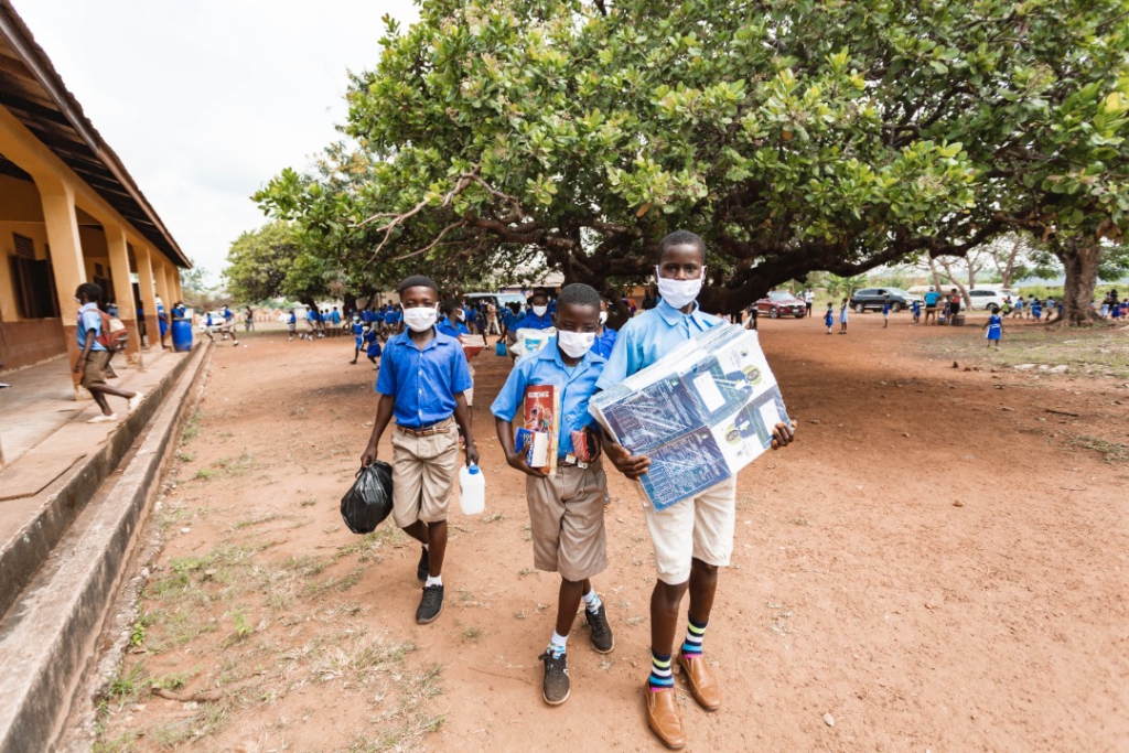 Awuah Dankwa Foundation donates learning materials, PPEs to schools in Atiwa West