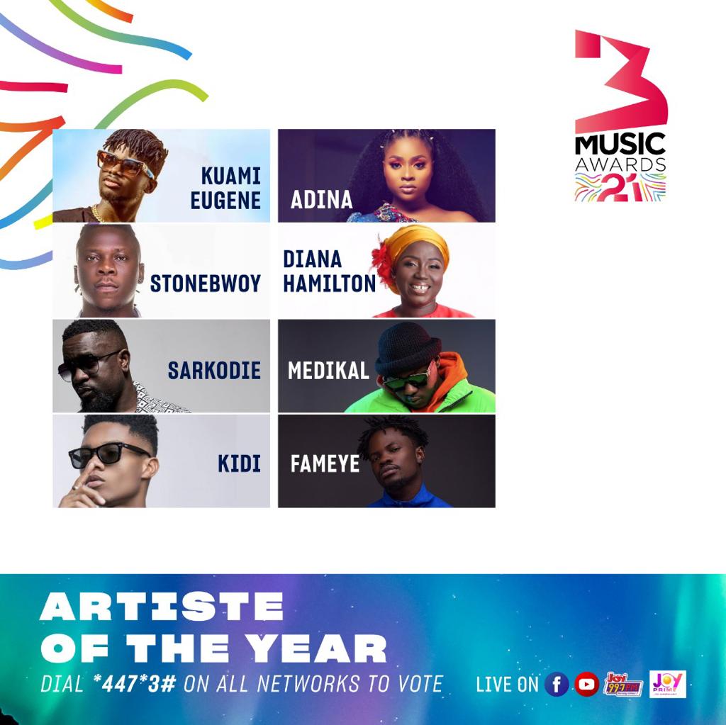 3Music Awards 2021: See full list of nominees