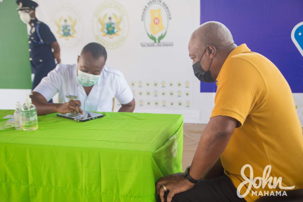 Mahama and wife take Covid-19 vaccine, urge Ghanaians to do same
