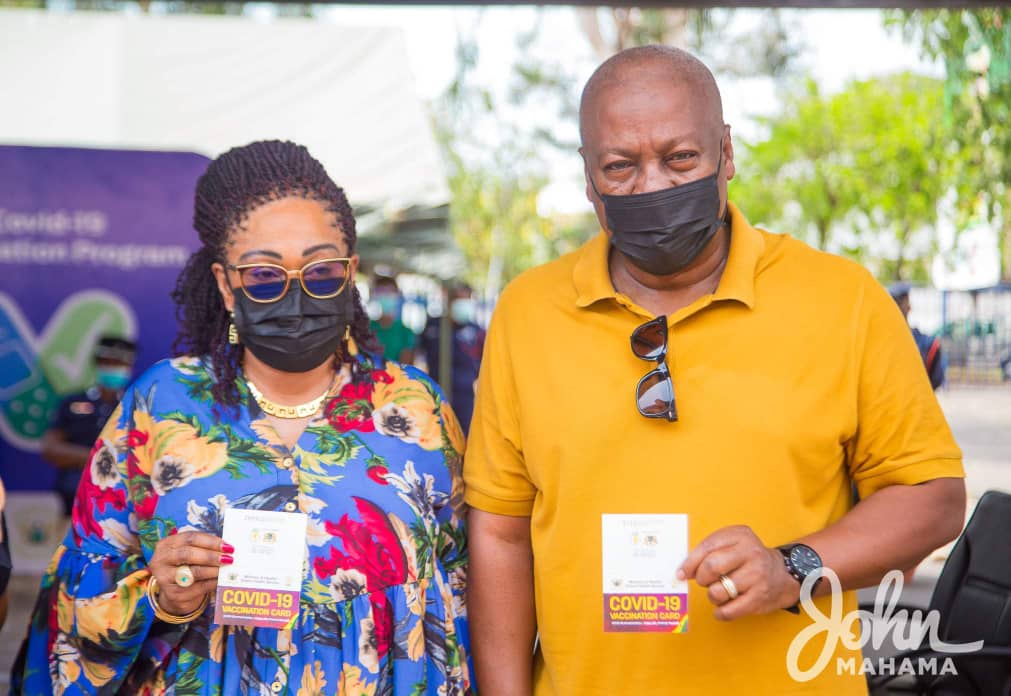 Mahama and wife take Covid-19 vaccine, urge Ghanaians to do same