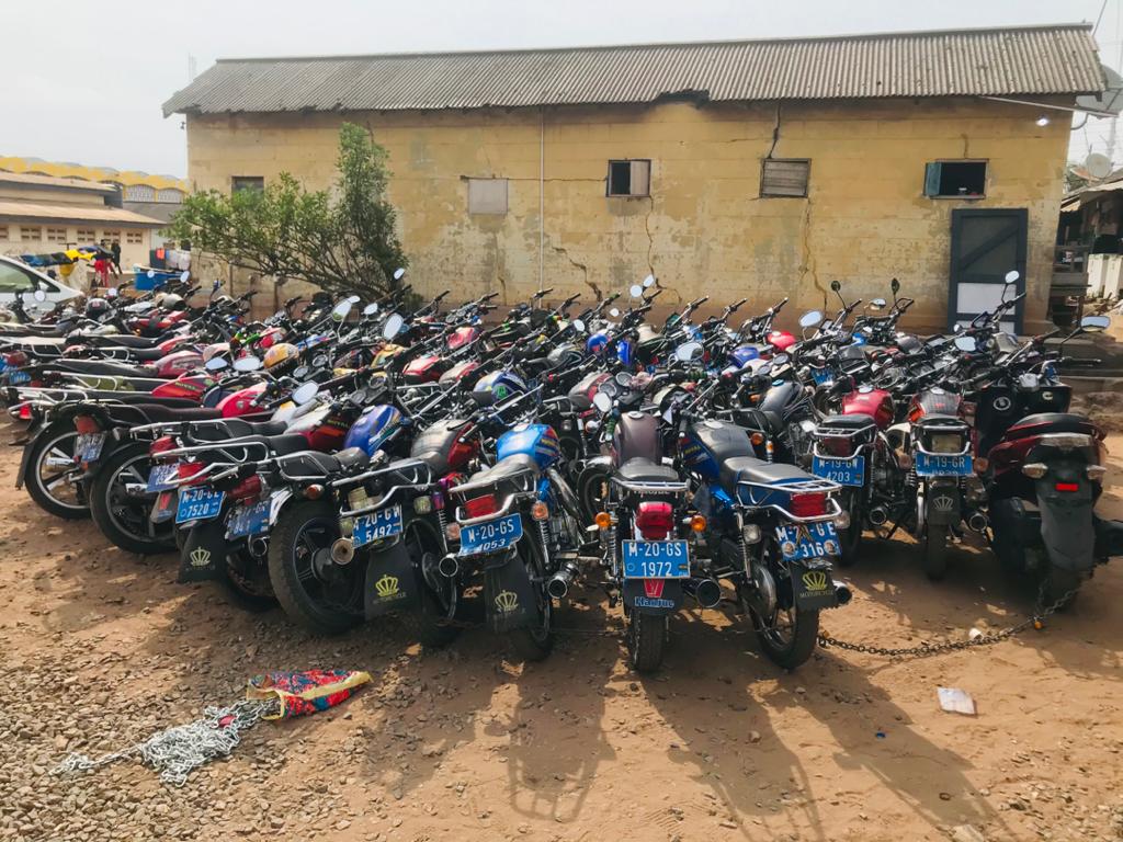 Police impound 60 motorbikes in Kaneshie Police impound 60 motorbikes in Kaneshie