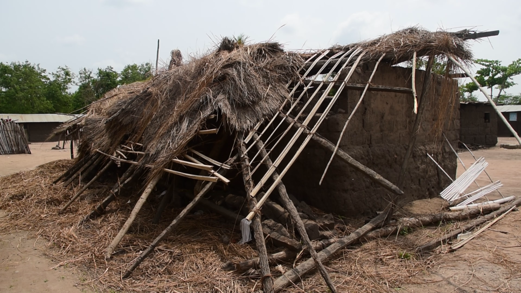 Disabled 84-year-old woman, rendered homeless after storm destroyed her mudhouse at Avetakpo